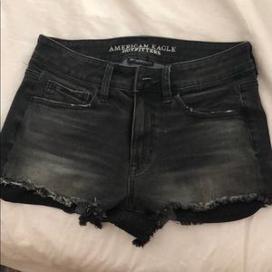 Black jean shorts